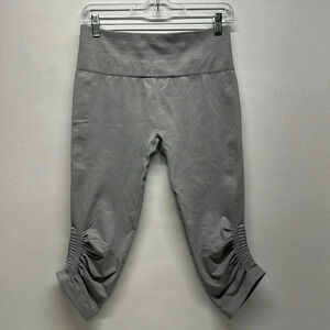 Lululemon In The Flow Cropped Leggings Crops Pants Heathered Light Grey Size 10